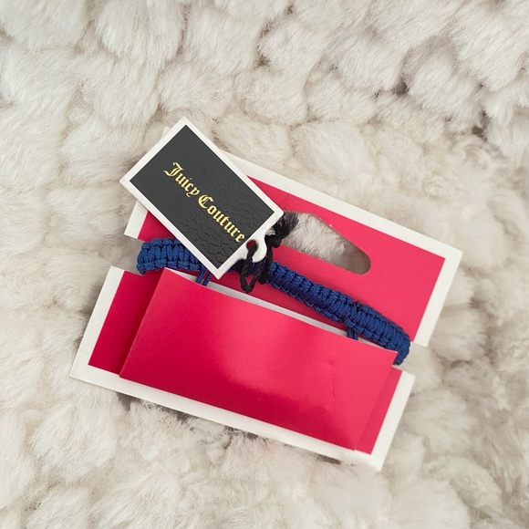 Juicy Couture Dark Blue Rope Crystal Crown Friendship Adjustable Bracelet NWT - Picture 7 of 7